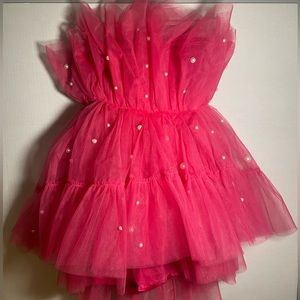 Elegant Pink High Low Dress